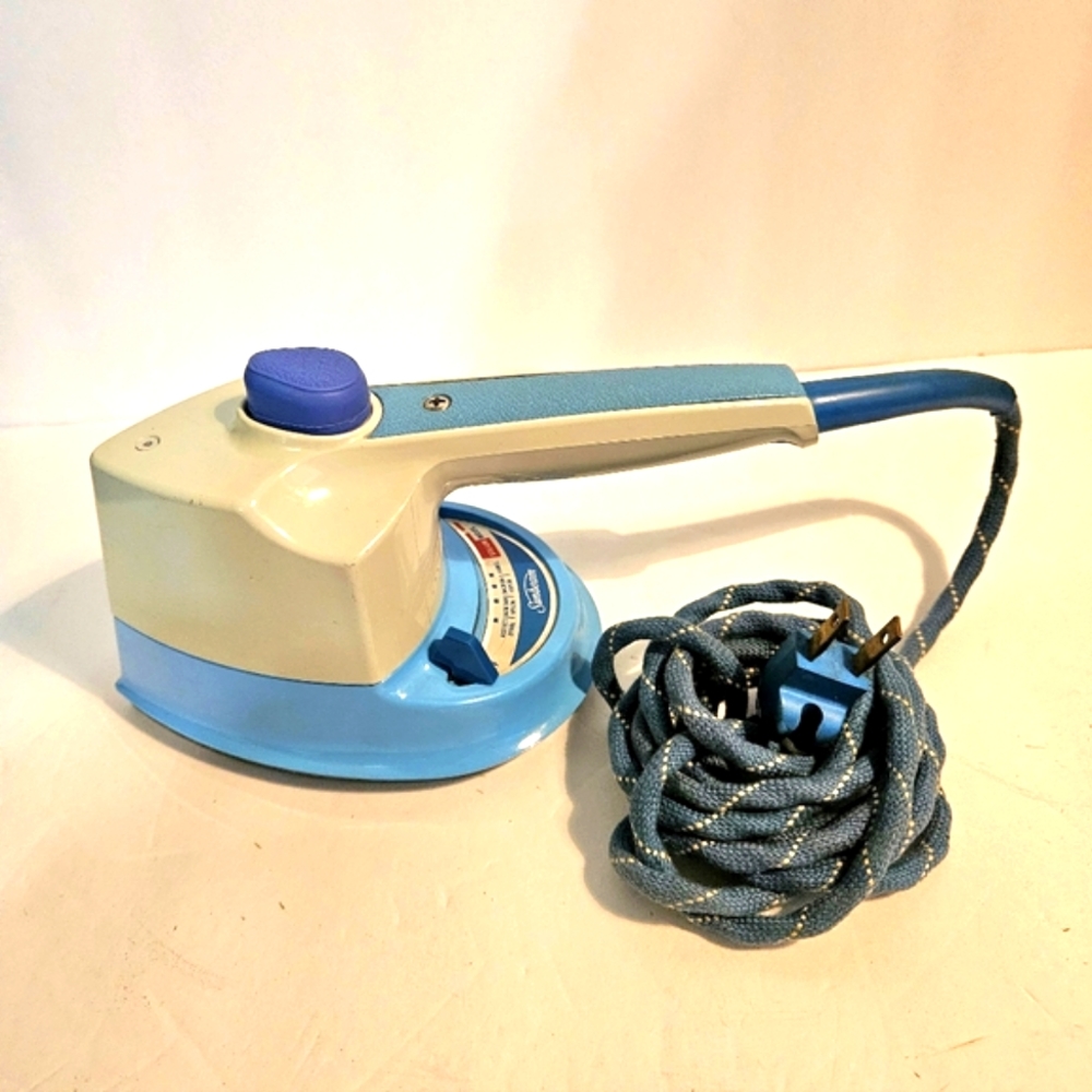 Vintage Sunbeam Shot Steam Travel Size Iron w/Fabric Cord